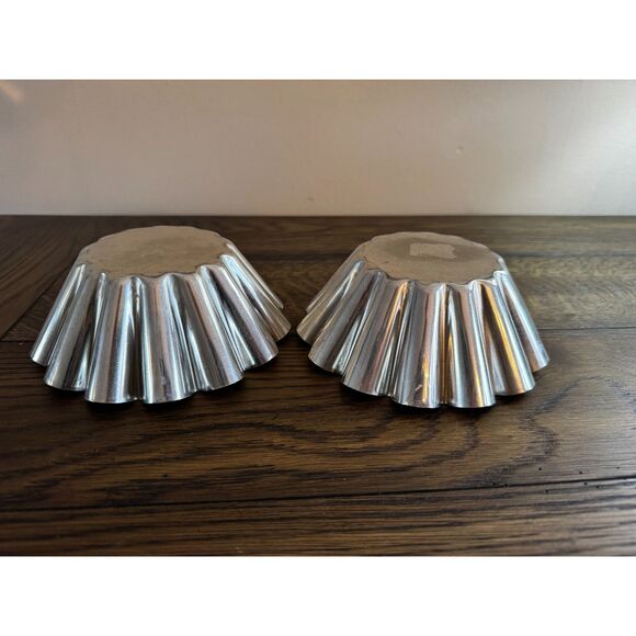 2 French baking pans, cakes, tarts - aluminum fluted pans - Picture 3 of 5
